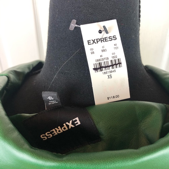 Express Green Moto Jacket XSmall - Picture 6 of 6